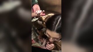 Beautiful Nerd Babe Sucks Two Cocks On Elevator Cam Leaked Video