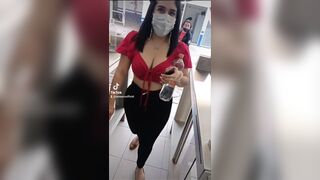 Zonaecuofficial BBW Bae Wearing Hot Dress And Walking Around TikTok Video