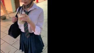 Hot Japanese School Girl In The Street Video