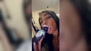 Nasty Ebony Babe Sucking A Creamy BBC Video