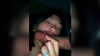 Asian Slut Gets Deepthroated while Sucking Exotic guy's Cock Video