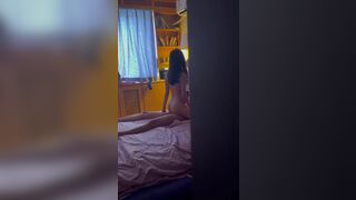 Teen Asian Passionately Riding a Cock on Bed Spycam Video