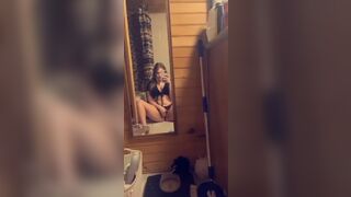 Lydia Horny Babe Rubs Her Pussy in Mirror Video