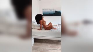 Luasantanaoficial Cute Ebony Naked On Bed OnlyFans Video