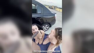 Baddies_gallery Nasty Two Beautiful Whores Sucking A BBC In A Carpark OnlyFans Video