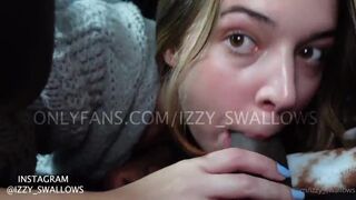 Izzy_swallows Petite Teen Giving a Blowjob to a BBC in a Car and get Her Mouth filled With Cum Onlyfans Video