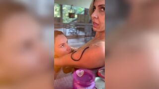 Lilika Teixeira Horny Lesbian Milf Sucking Tits In A Restaurant Video