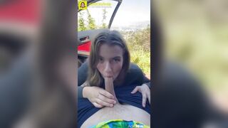 Mia Milano Teen Beauty Sucks A Dick Outdoor in A Car Video