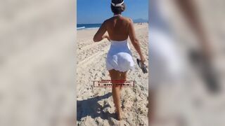 Lilika Teixeira Nasty Milf Shows Her Pussy And Ass On The Beach Public Video
