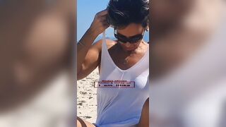 Lilika Teixeira Nasty Milf Shows Her Pussy And Ass On The Beach Public Video