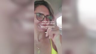 Lilika Teixeira Sexy Milf Teasing Touching Her Pussy Under her Dress In A Car Video