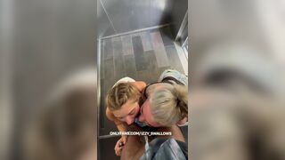 Izzy_swallows Horny Blonde Babes Sucking A Dick In The Elevator OnlyFans Video