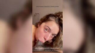Izzy_swallows Brunette Blowjob Juicy Black Dick On Bed Deepthroat Video