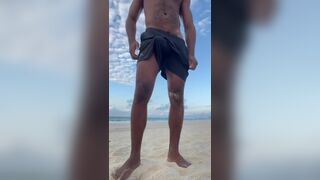 Horny Guy Shows His Big Dick On The Beach Video