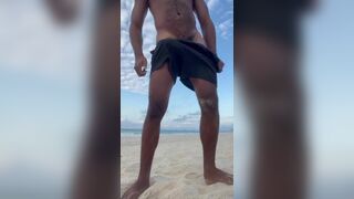 Horny Guy Shows His Big Dick On The Beach Video