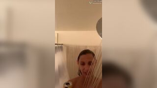 Cute Slut Showering While Drinking Beer Video