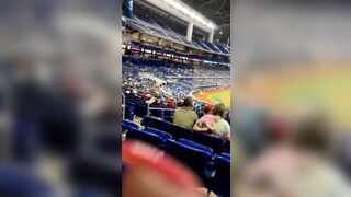 Beautiful Hot Chick Reveals Her Tits With Striptease At Stadium