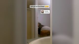 Busty Babe Jiggles Her Big Ass In The Mirror Video