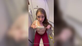 Redheadwinter And Bronwin Naughty Teen Cuties Shows Their Tits And Squirting In Flight Toilet OnlyFans Video