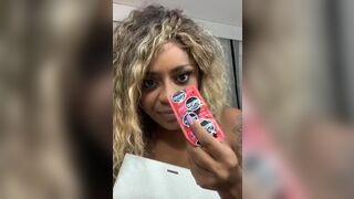 Blonde Hair Ebony Whore Teaching How To Use Condom And Suck A Cock Video