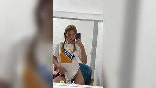 Horny Sexy Pretty Babe Reveals Her Cute Tits Mirror Selfie Cam Video