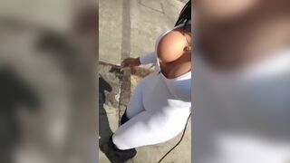 Ariana Martinez Insta Model Showing Her Puffy Tits in Hot Suit While Walking in Public Video
