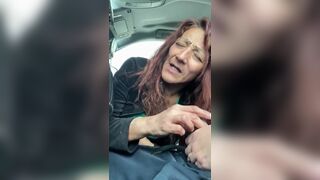 Redhead Granny Gives Head In The Car Video
