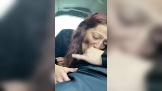 Redhead Granny Gives Head In The Car Video