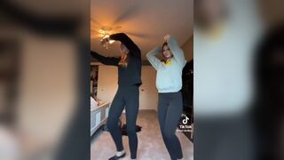 Two Chick Dancing While Wearing Gym Pants Tiktok Video