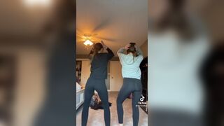 Two Chick Dancing While Wearing Gym Pants Tiktok Video