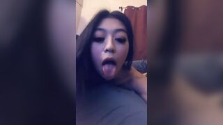 Asian Chick Getting Covered by Cum Video