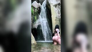 Big Ass Women In A Waterfall While Wearing Bikini Video