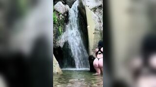 Big Ass Women In A Waterfall While Wearing Bikini Video