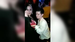 A Horny Guy Suck Busty Babe Boobs At The Party