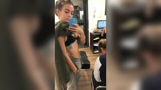 Skinny Hot Teen With Samll Tits Mirror Selfie Video