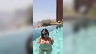 Naughty Model Teasing Without Clothes In A Pool Video