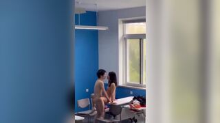 Teen Couple Fucking Hard On A Table In The Classroom Video