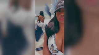 Hot Ebony With Big Boobs Teasing Her Fans Video