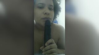 BBW Cutie Sucking A Dildo Teasing Video
