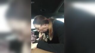 Hot Milf Gives Deepthroat Blowjob in Car Video