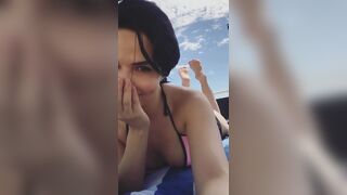 Bikini Babe Showing Her Shiny Feets on Cam Video