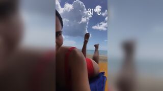 Hot Milf Showing Her Clean Feets While Laying on Beach Video