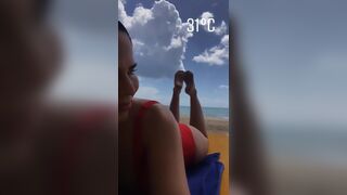 Hot Milf Showing Her Clean Feets While Laying on Beach Video