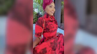 Sanchiworld Beautiful Red Dress Gorgeous  Black Girl Video