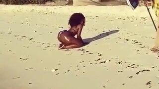 Sanchiworld Black Ass Babe Half Naked Photo Shoot On The Beach Leaked Video