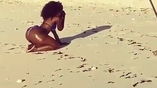 Sanchiworld Black Ass Babe Half Naked Photo Shoot On The Beach Leaked Video