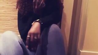 Sanchiworld Curly Haired Black Babe Teasing Touching Pussy On Clothes Video