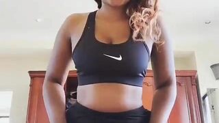 Sanchiworld Ebony Babe With A Sport outfit Teasing Video