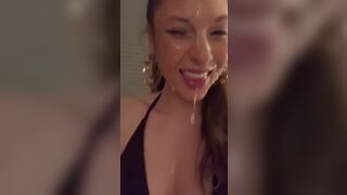 Cute Babe Huge Cumshot On Her Pretty Face VIdeo