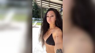 Tatted Teen Teasing While Wearing Bikini Outdoor Video